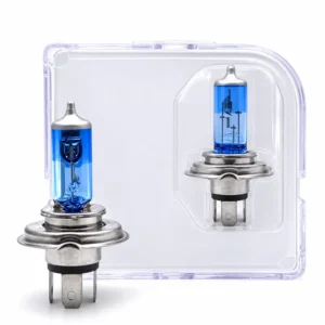 H4 12V 60/55W Automotive Halogen Headlight Bulbs – White-Light Blue-Coated Version