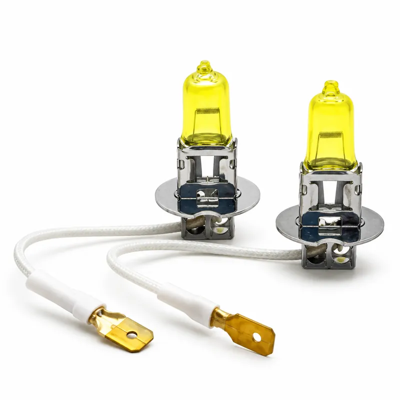 H3 12V 55W Automotive Halogen Headlight Bulbs – 3000K Yellow-Light Version