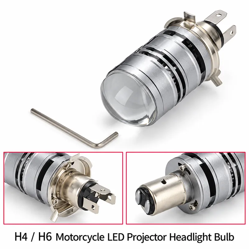 H4 / H6 Motorcycle LED Projector Headlight Bulb