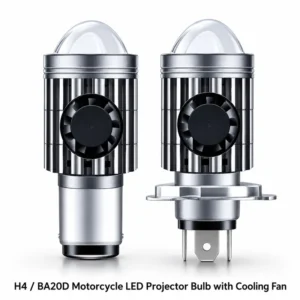 H4 / BA20D Motorcycle LED Projector Bulb with Cooling Fan