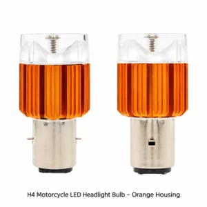 H4 Motorcycle LED Headlight Bulb – Orange Housing