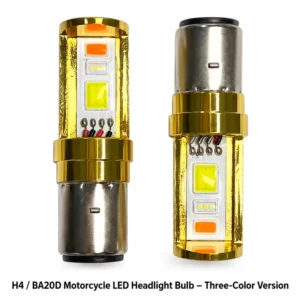 H4 / BA20D Motorcycle LED Headlight Bulb – Three-Color Version