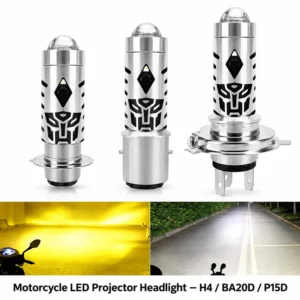 Motorcycle LED Projector Headlight – H4 / BA20D / P15D