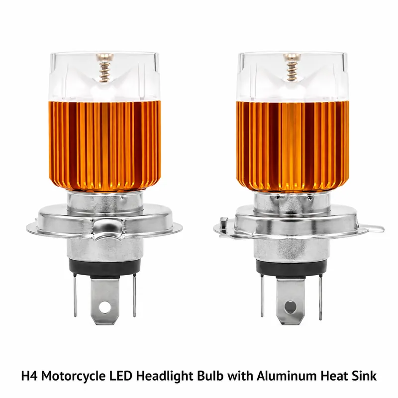 H4 Motorcycle LED Headlight Bulb with Aluminum Heat Sink