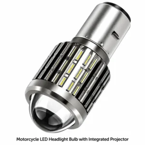 Motorcycle LED Headlight Bulb with Integrated Projector