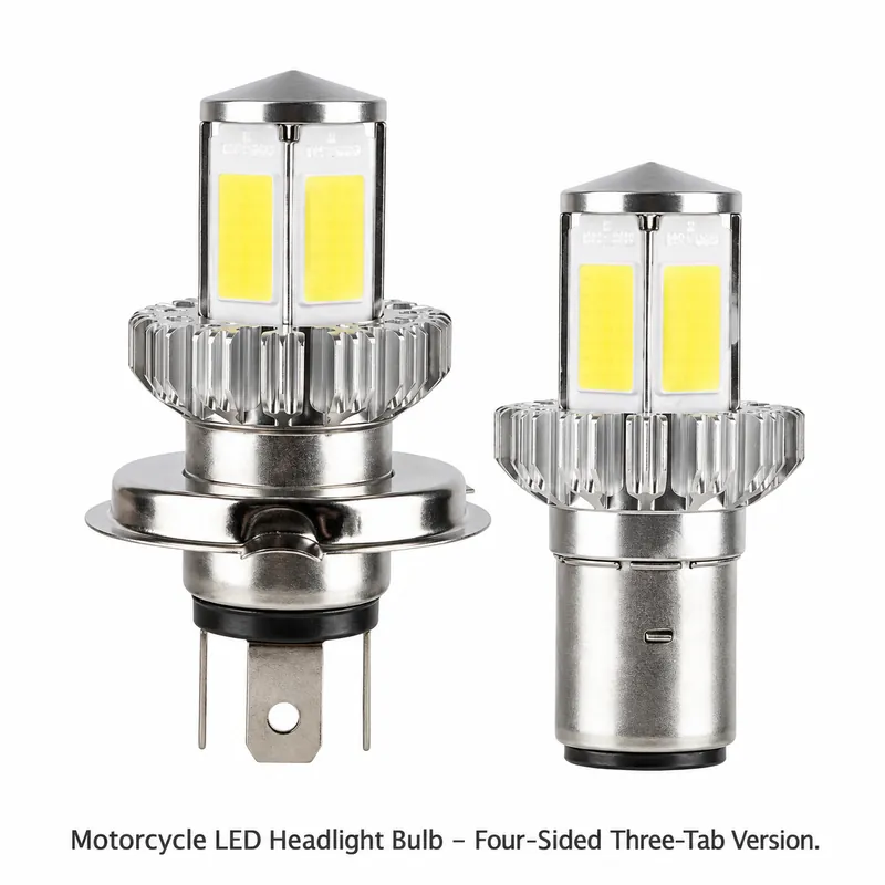 Motorcycle LED Headlight Bulb – Four-Sided Three-Tab Version
