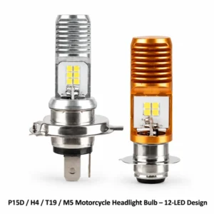 P15D / H4 / T19 / M5 Motorcycle Headlight Bulb – 12-LED Design
