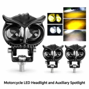 Motorcycle LED Headlight and Auxiliary Spotlight