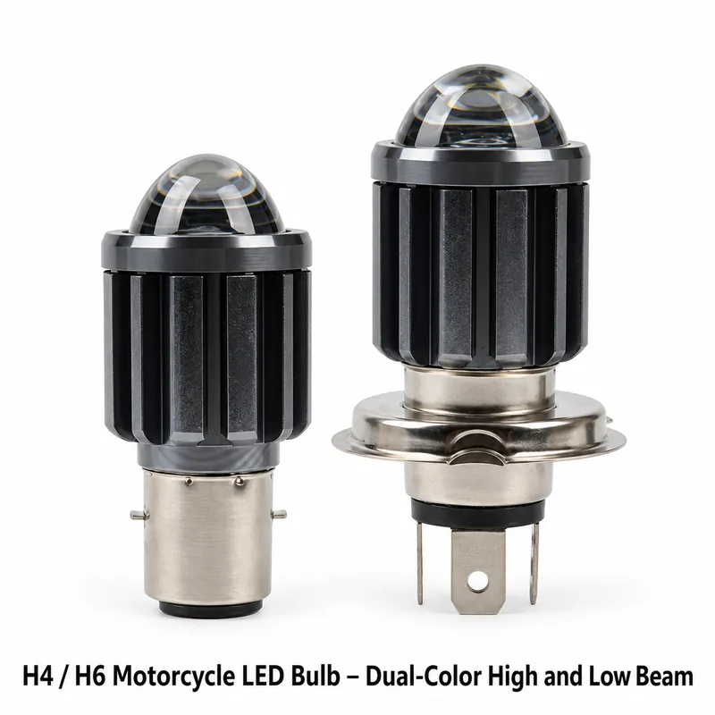 H4 / H6 Motorcycle LED Bulb – Dual-Color High and Low Beam