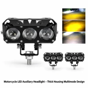 Motorcycle LED Auxiliary Headlight – Thick Housing Multimode Design