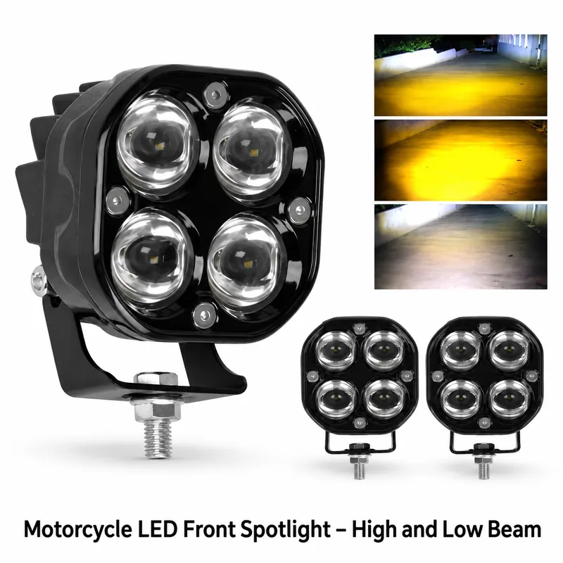 Motorcycle LED Front Spotlight – High and Low Beam