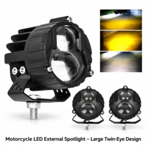 Motorcycle LED External Spotlight – Large Twin-Eye Design