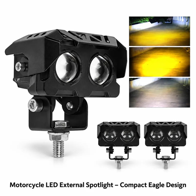Motorcycle LED External Spotlight – Compact Eagle Design