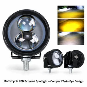 Motorcycle LED External Spotlight – Compact Twin-Eye Design