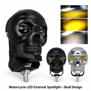Motorcycle LED External Spotlight – Skull Design