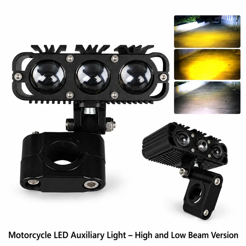 Motorcycle LED Auxiliary Light – High and Low Beam Version