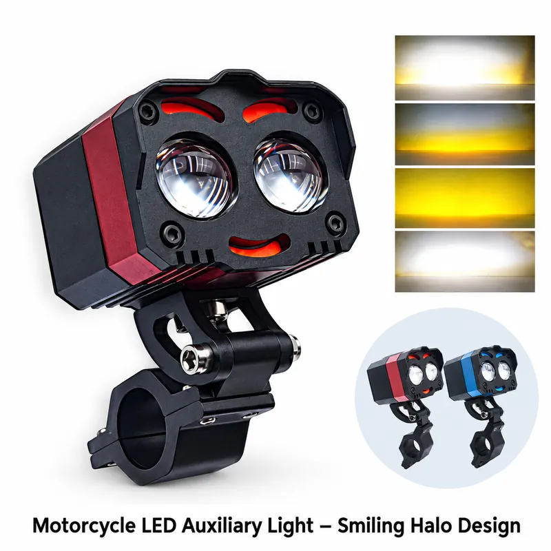 Motorcycle LED Auxiliary Light – Smiling Halo Design