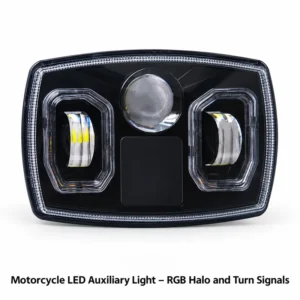 Motorcycle LED Auxiliary Light – RGB Halo and Turn Signals