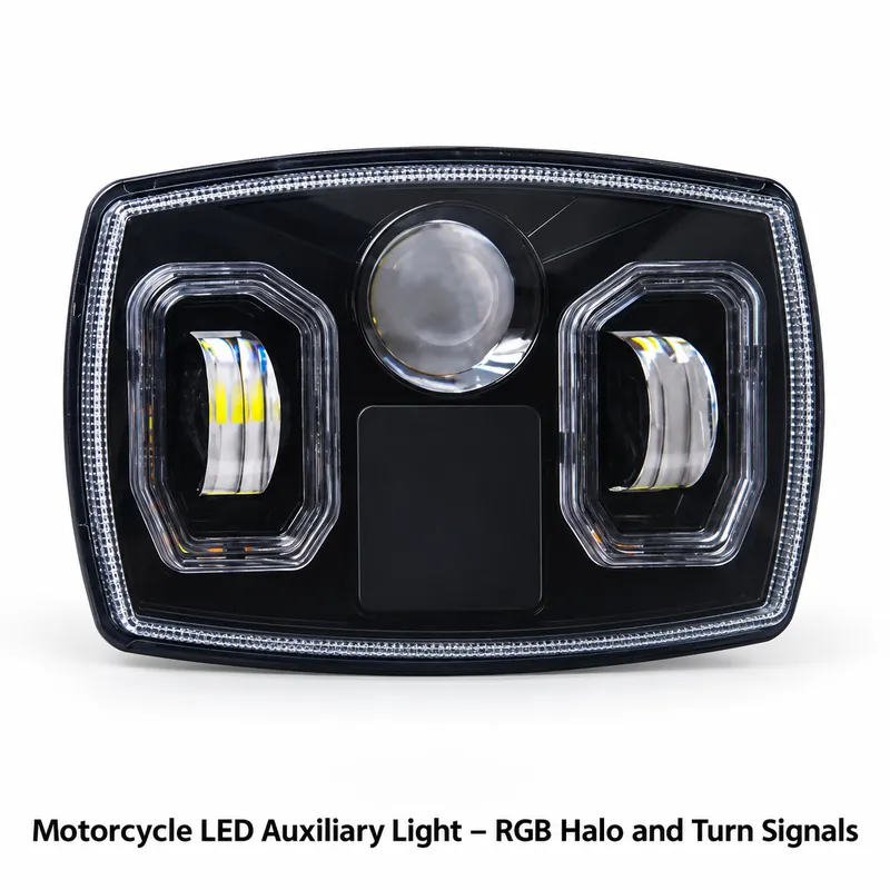Motorcycle LED Auxiliary Light – RGB Halo and Turn Signals