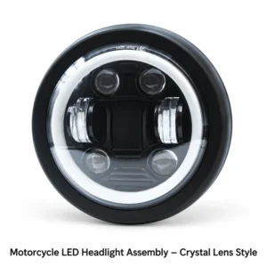 Motorcycle LED Headlight Assembly – Crystal Lens Style
