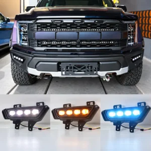 Ford F-150 2022 LED Daytime Running Lights – Four-Lamp Design, Textured Finish, Three-Color Version