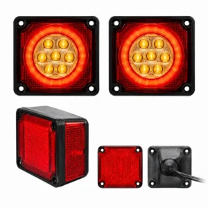 Trailer Square LED Waterproof Taillight (New Model, with Fog Ring) | TOPONE TP-H-002