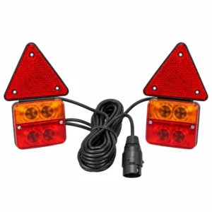 Bulb-Type Double Color Trailer Tail Light Kit + Triangle Reflective Sheet | TOPONE TP-I-004-3